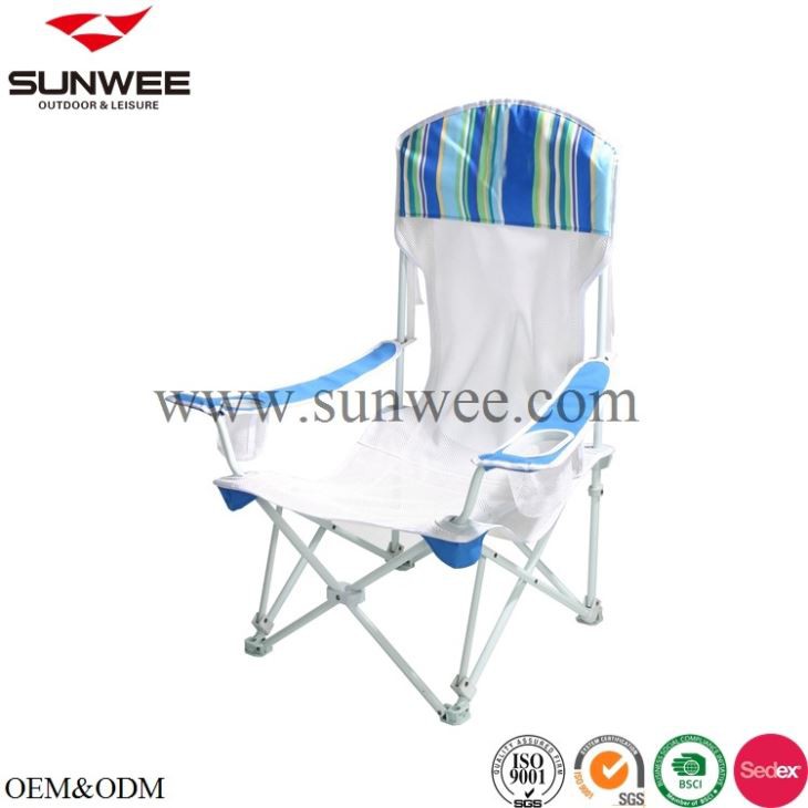 Beach chair with beverage holder